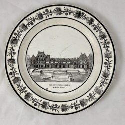 P&H Choisy French Creamware Faïence Fontainbleu Architecture Plate